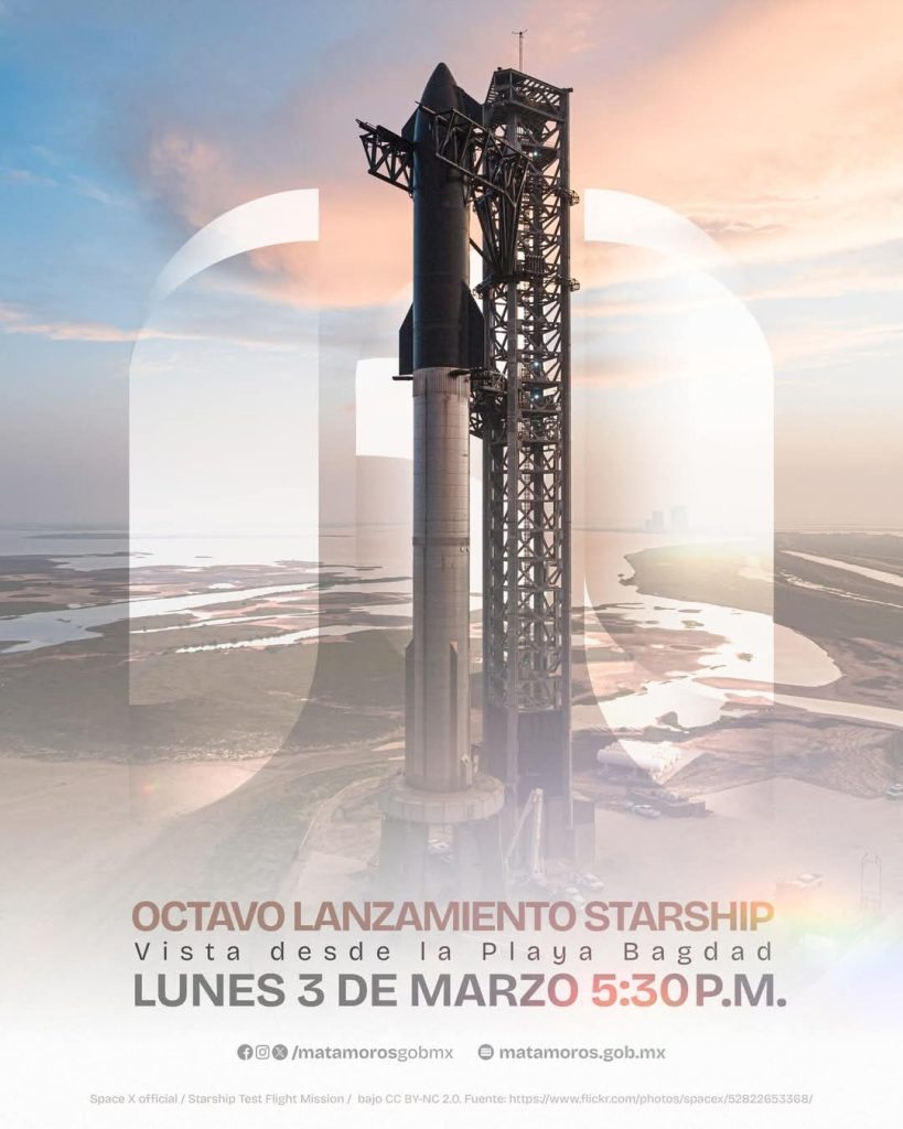 IMG-20250303-WA0000-819x1024 Matamoros es la Puerta hacia el Espacio; invita Gobierno Municipal al 8vo lanzamiento de Starship