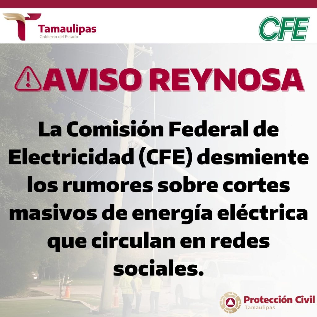 Imagen-de-WhatsApp-2025-03-26-a-las-07.03.33_91800299-1024x1024 La Comisión Federal de Electricidad (CFE) desmiente los rumores sobre cortes masivos de energía eléctrica que circulan en redes sociales.
