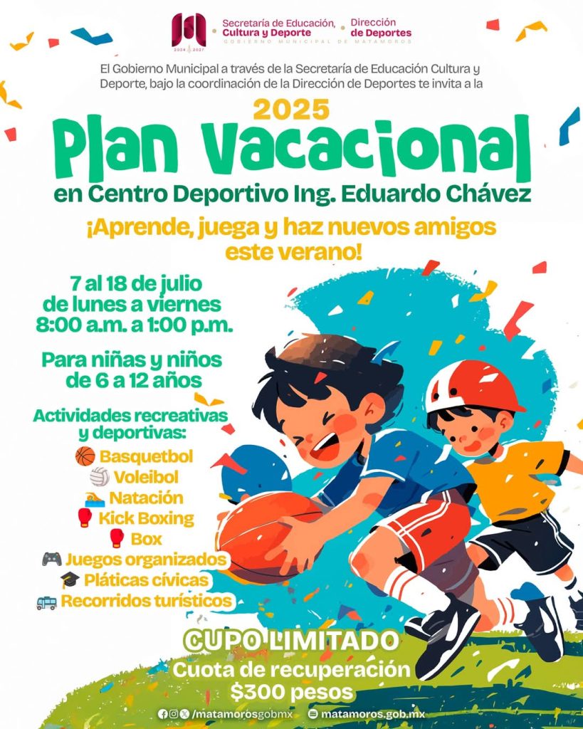 IMG-20250610-WA0073-819x1024 Centro Deportivo “Ing. Eduardo Chávez”, ya contempla un plan vacacional 2025